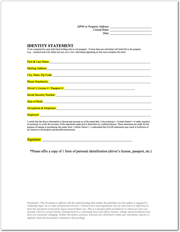 ID statement template