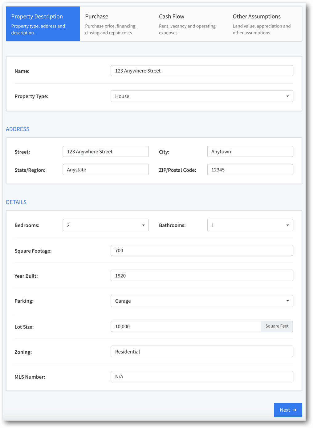 dealcheck step 1