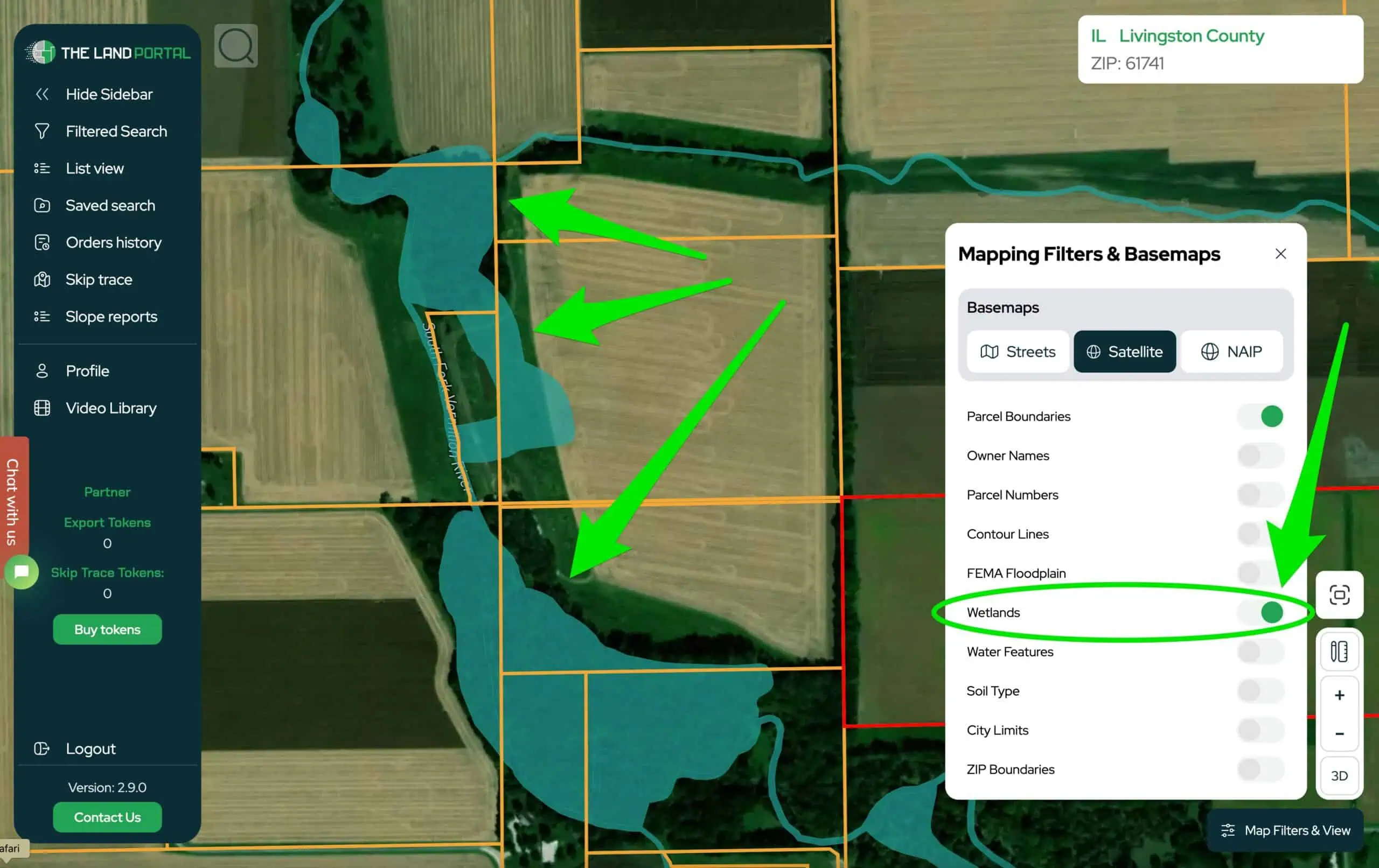 the land portal wetlands mapper