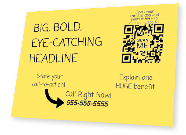 eye-catching headline postcard