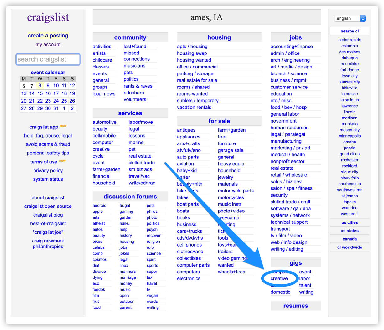 craigslist creative gigs