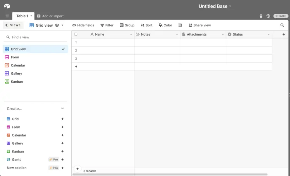 airtable base blank