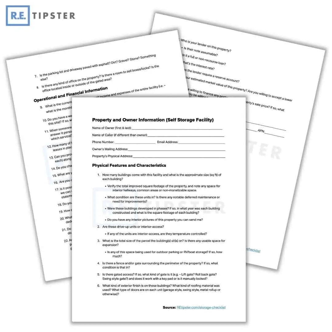 self storage due diligence questions