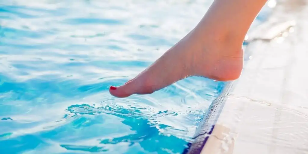 toe dipping water