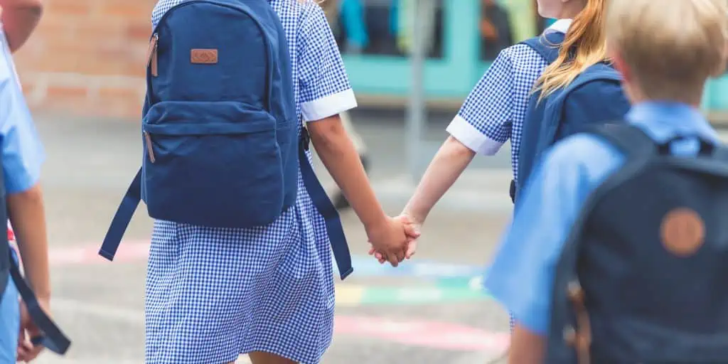 children walking to school