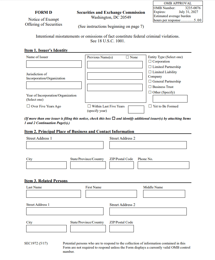 SEC Form D