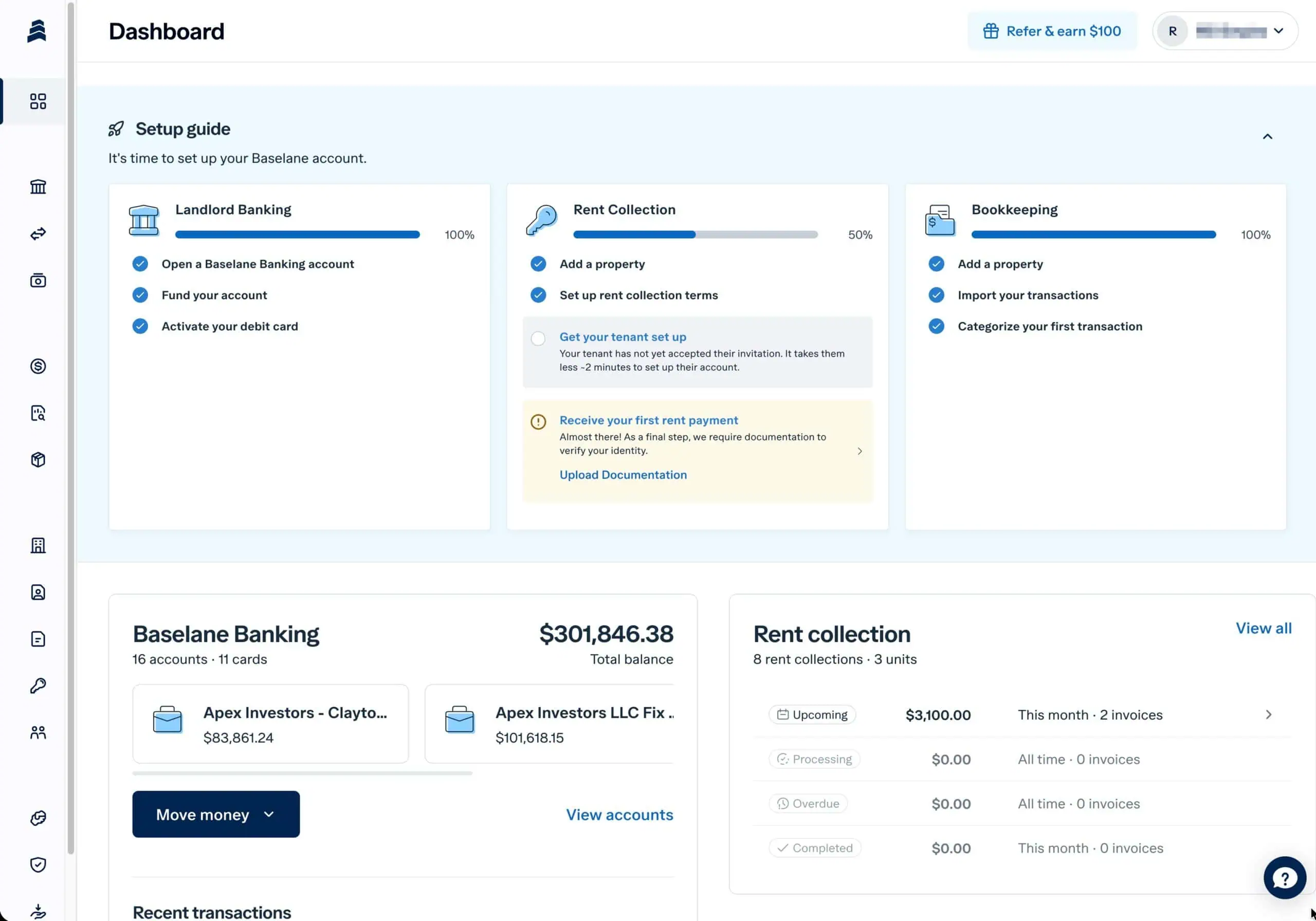 Baselane Dashboard