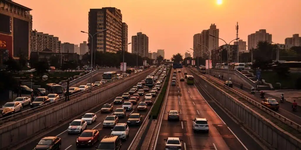 busy highway traffic