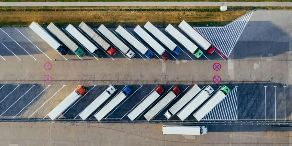 semi truck parking lot