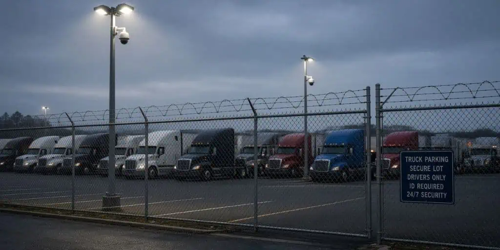 semi truck secure parking